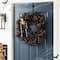 Glitzhome® 24"D Halloween Black Rose, Skeleton and Berry Wreath with Hanger